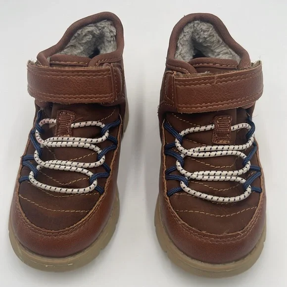 Oshkosh B’gosh shoes Toddler Faux Fur- Lined Recycled Boots Size  6, tan - Picture 6 of 11